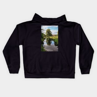 Reflections At East Lockinge Digital Art Kids Hoodie